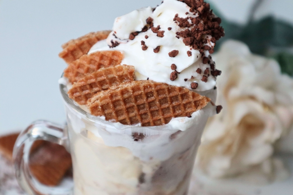 Zmrzlinový pohár - karamelové wafle